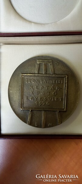 Szombathely Picture Gallery Building Association 1976 commemorative plaque bronze