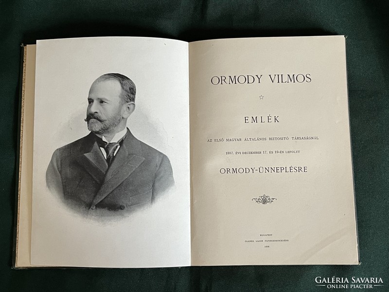 Vilmos Ormody memorial at the first Hungarian general insurance company book 1898 (b0002)
