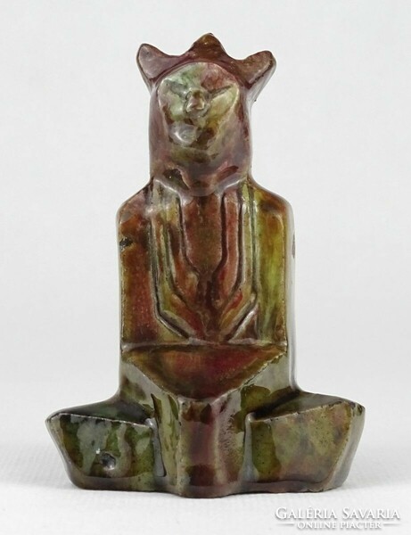 1Q346 antique hop brothers inscribed art deco seated ceramic king figure