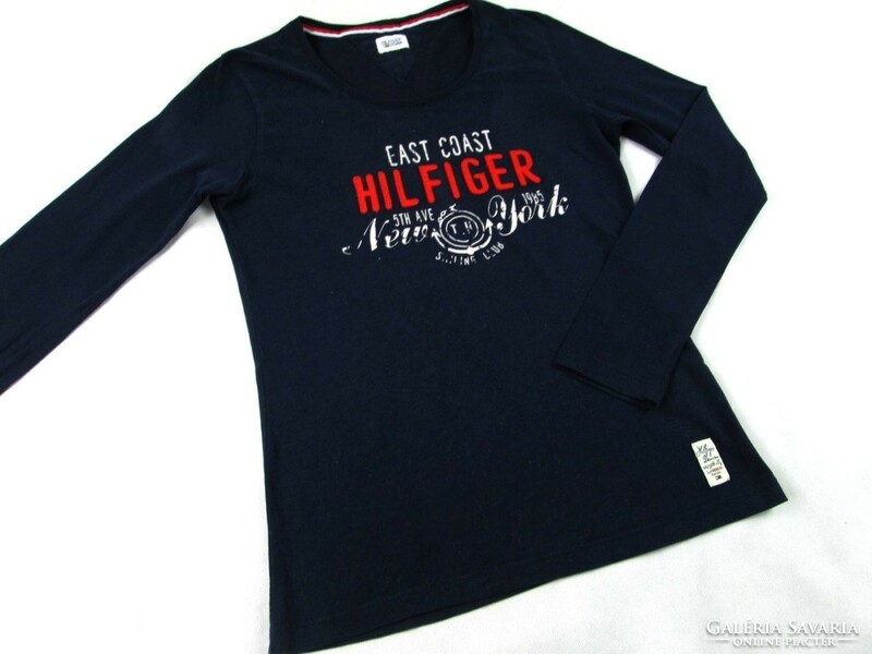 Original tommy hilfiger (s) night navy long sleeve women's super top