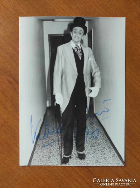 Photo of actor Ervin Kibédi, signed by his own hand (1990)