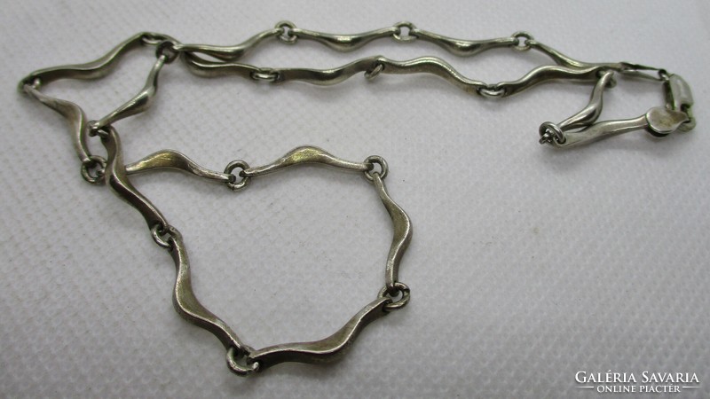 Beautiful wavy old silver necklaces