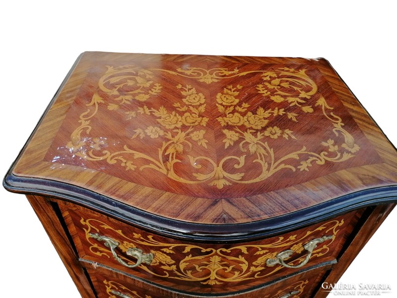 Inlaid 7-drawer chest of drawers with copper applications