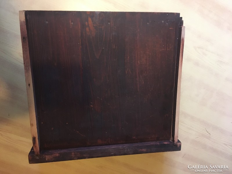 Two old bedside cabinet drawers with copper drawer pulls, one with a locking mechanism (no key included)