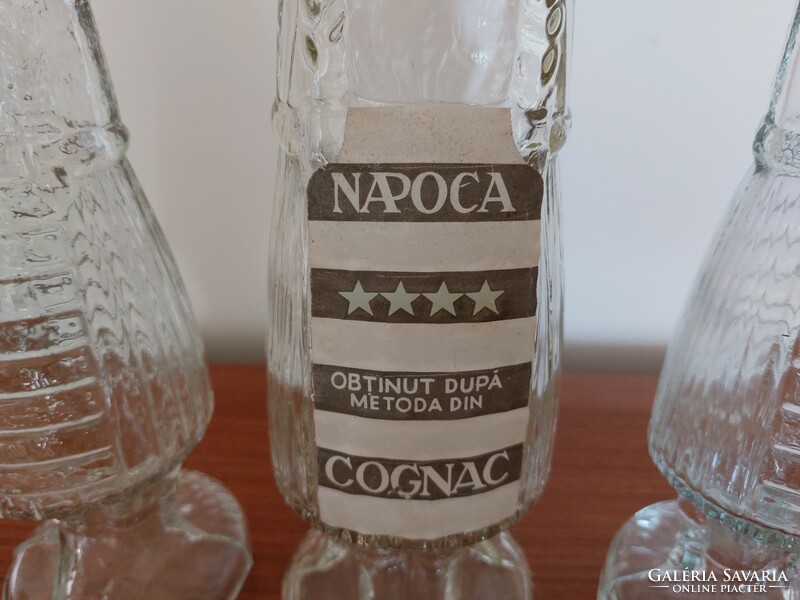 Retro Napoca cognac drinking glass female-shaped old cognac bottle 3 pcs
