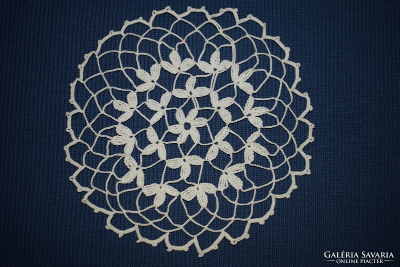 Crocheted lace, needlework decorative tablecloth, 15.5 cm