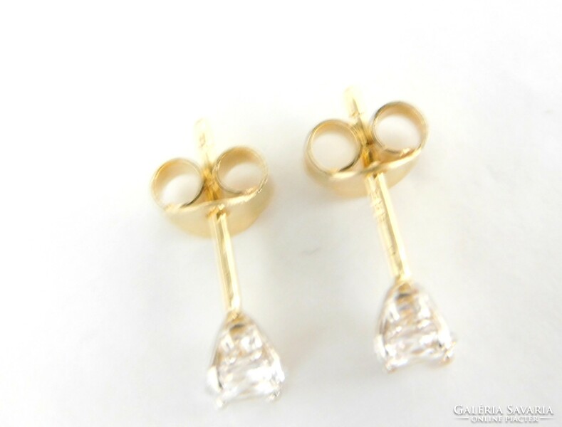 14K white gold and yellow gold stone earrings