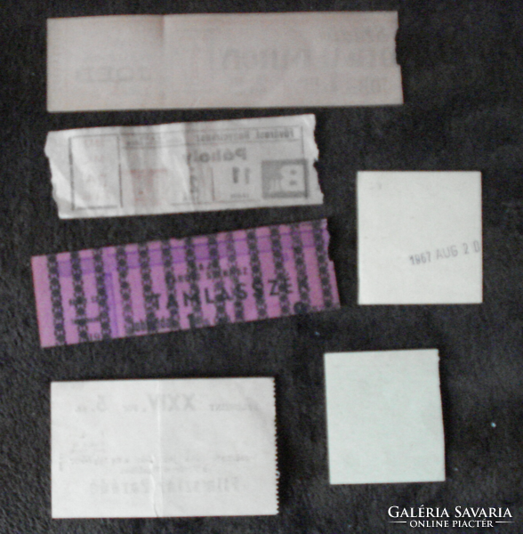 6 old tickets 1944, 1967, etc.