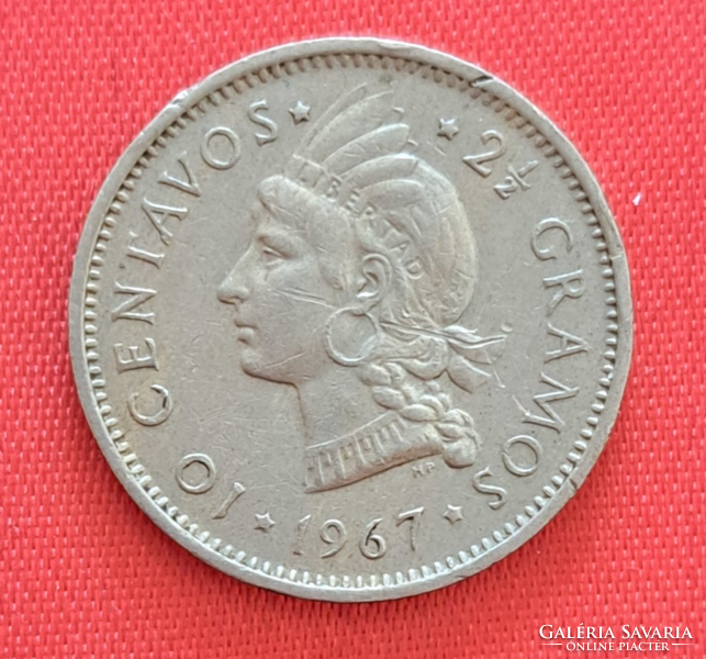 1967 Dominikai Köztársaság 10 Centavos (1795)