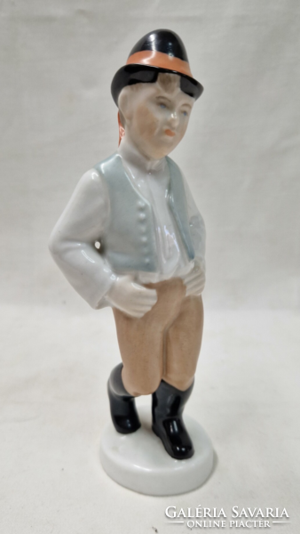 Old rare Aquincum porcelain dancing boy figurine in perfect condition 16 cm.