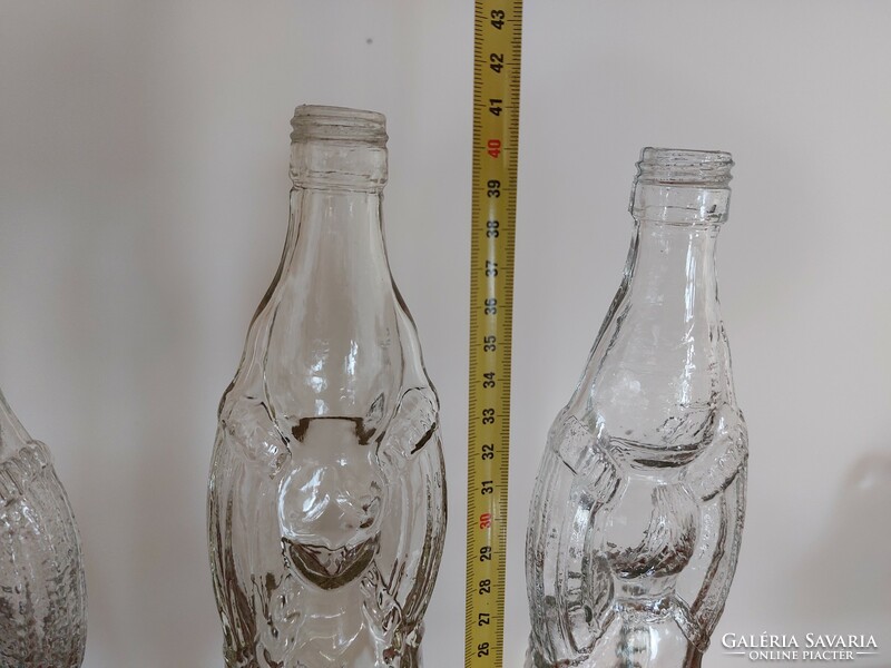 Retro Napoca Cognac italos üveg női alakos régi konyakos palack 3 db