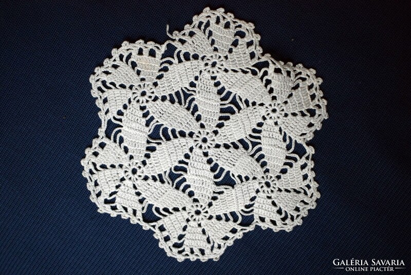 Crocheted lace, needlework decorative tablecloth, 17.5 cm