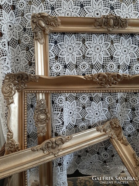3 antique baroque blondel frames together, in good condition