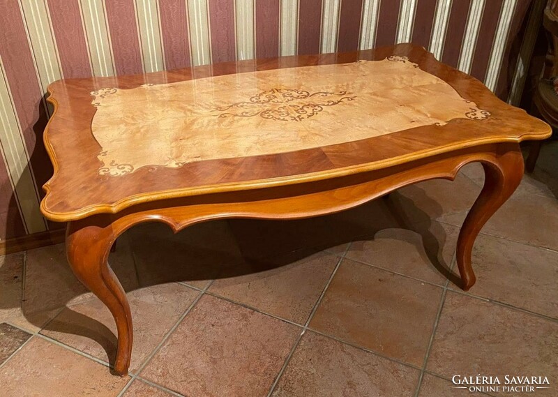 Neobaroque marquetry smoking table