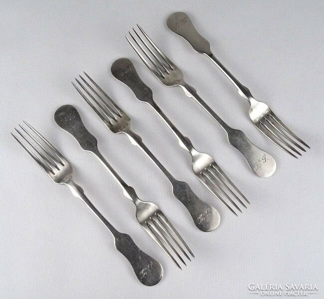 1R008 old marked 800 silver fork set 6 pieces 200g