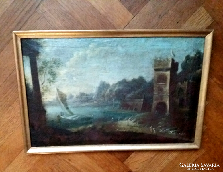 2 baroque pictures from an inheritance, oil on canvas, without signature, with writing on the back, around 1700