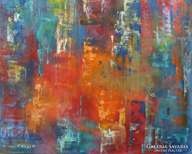 Kiss Karola, abstract painting, 40x50 cm