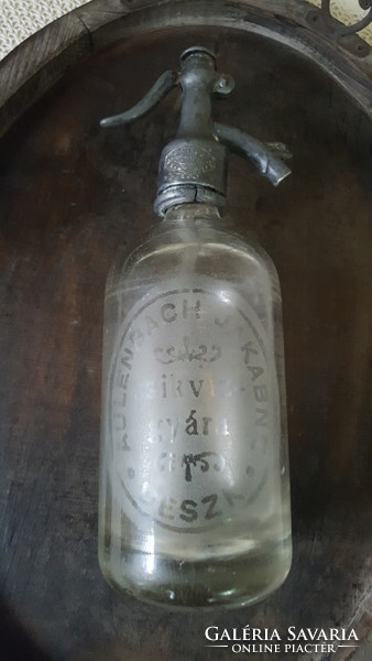 Antik szódásüveg"Aulenbach Jakabné szikvízgyára Deszk"