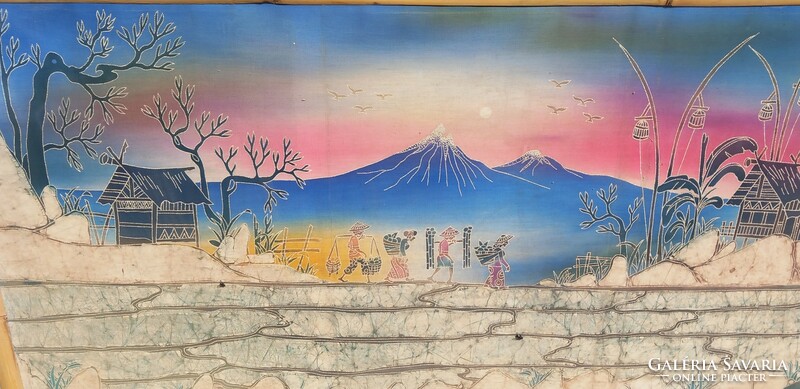Huge 150 cm silk bamboo painted picture negotiable design