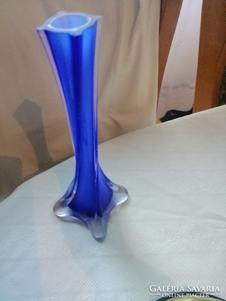 The blue vase is beautiful