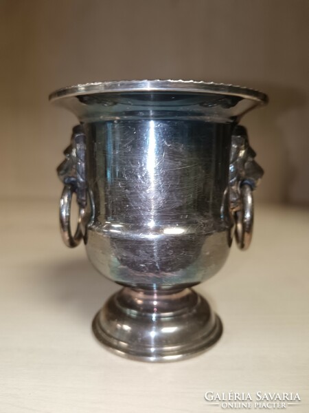Sheffield English silver-plated lion head chalice
