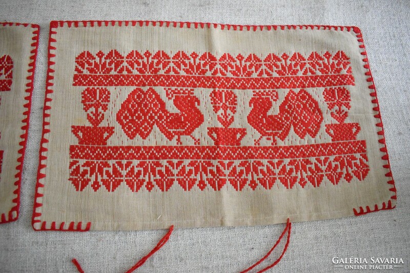 Cushion cover hand-woven ethnography folk motif peacock bird flower woven pair 63x38cmx2pcs. News.