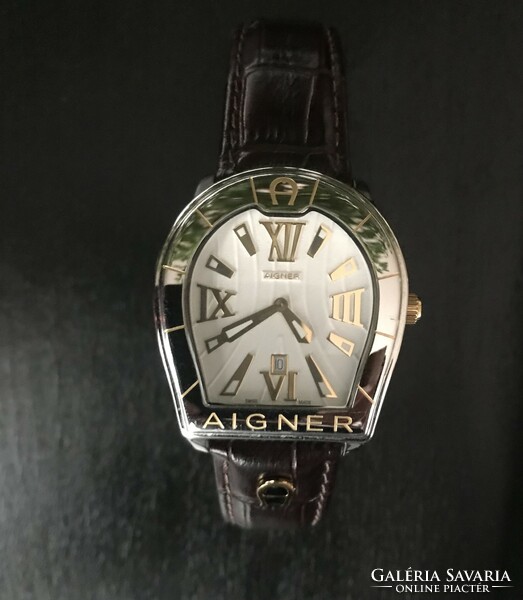 Original Swiss Aigner men's watch in the shape of a horseshoe