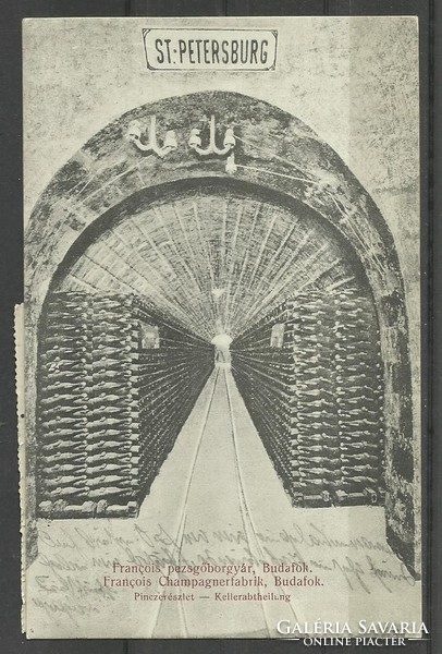 1912.- Budafok - Francois sparkling wine factory - cellar detail - postcard