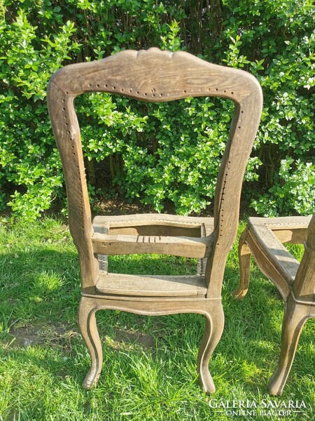 3 antique oak chairs for sale / frame / for renovation