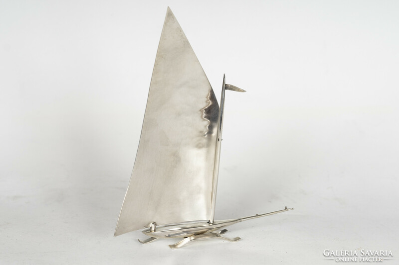 Silver sailboat model