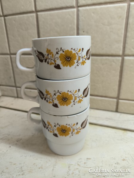 Alföldi porcelain stackable floral cup, mug, glass 3 pcs for sale!