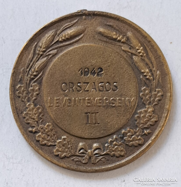 1942. Íjász díjérem bronz érem 40 mm (93)