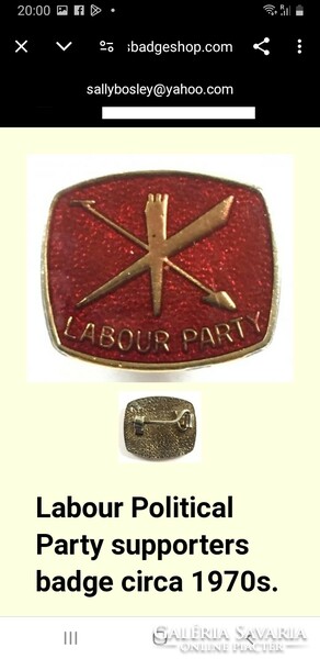 Labour Party- régi tűzzománcos amerikai nyakkendőtű / kitűző