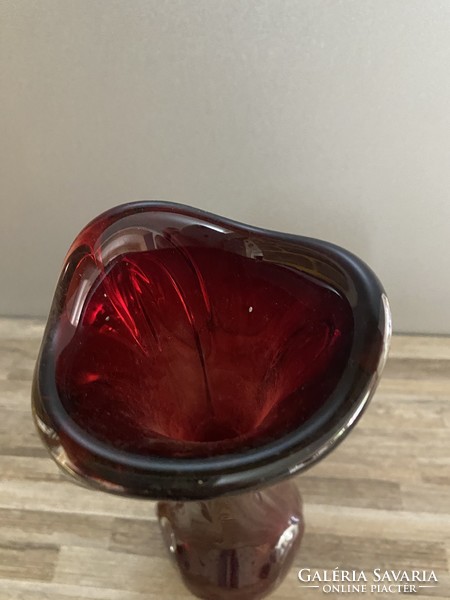 Burgundy glass vase