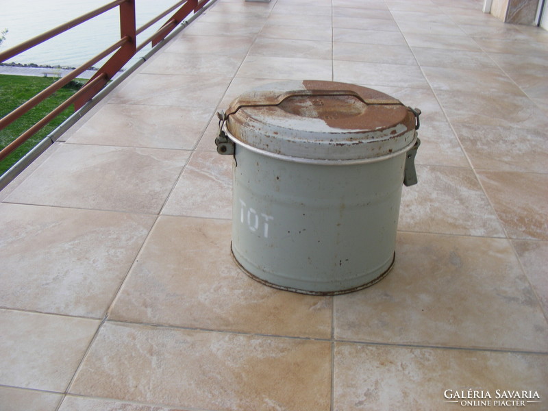 Old metal industrial food barrel, storage, heat storage, for collectors, industrial