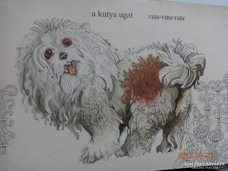 Mit mondanak az állatok? - kemény lapos régi mesekönyv Vladimir Machaj rajzaival (1973)