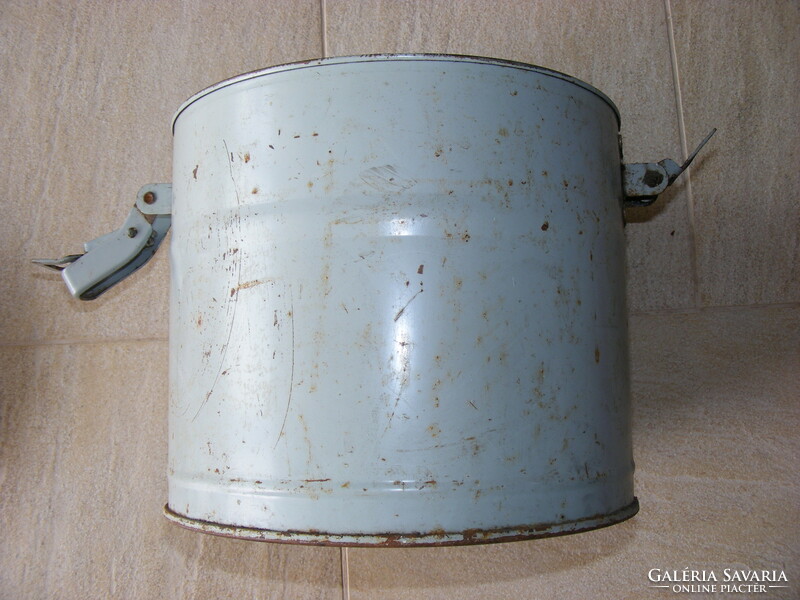 Old metal industrial food barrel, storage, heat storage, for collectors, industrial
