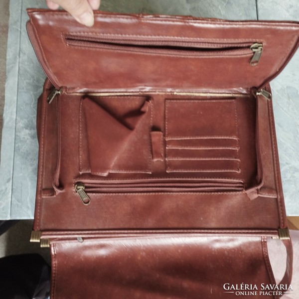 Original leather women's briefcase, classic style