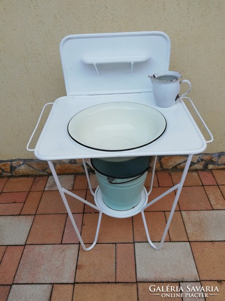 Enamel lavatory set washstand
