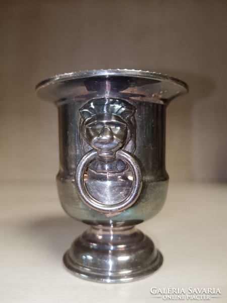 Sheffield English silver-plated lion head chalice