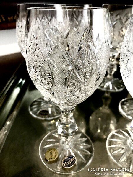 New Bohemian crystal wine glass set of 6