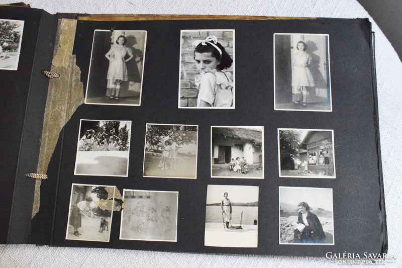 Régi fotóalbum család gyermek emberek üdülés Karácsony 1940 Julia ~ 230 db. fotó 26x35,5x3cm