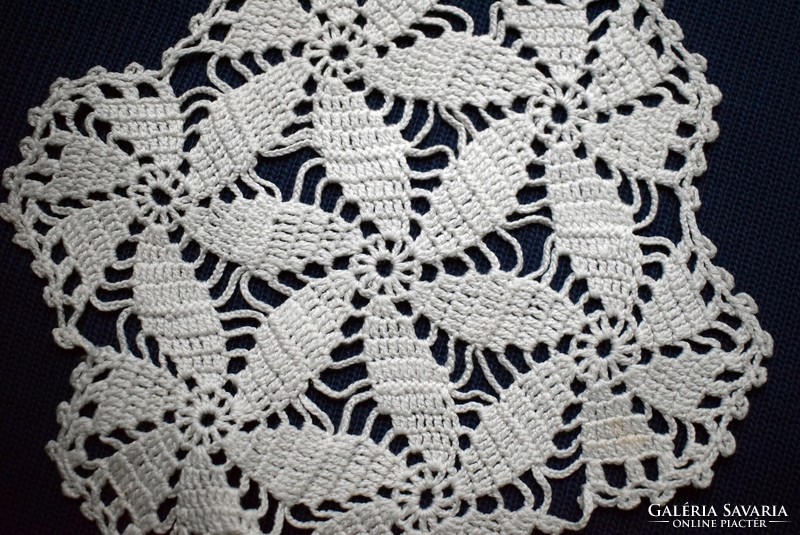 Crocheted lace, needlework decorative tablecloth, 17.5 cm