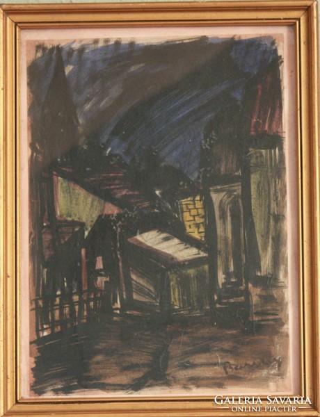 Barcsay Jenő (1900-1988): Esti házak