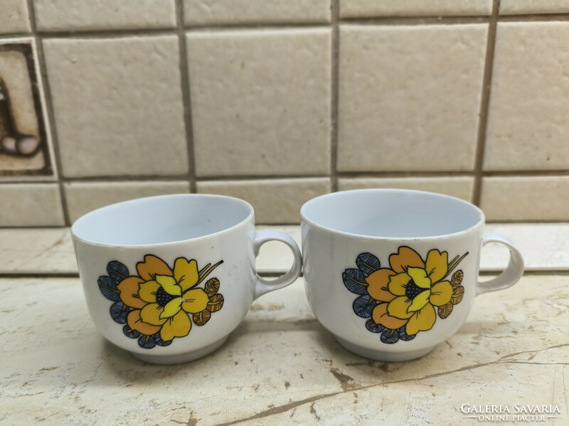 Alföldi porcelain floral cup, mug, glass 2 pieces for sale!