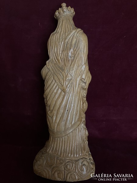 Virgin Mary, baby Jesus in her arms, carved wooden statue. 2309 19