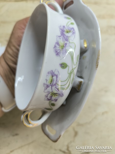 Polish porcelain floral centerpiece and spice holder for sale!