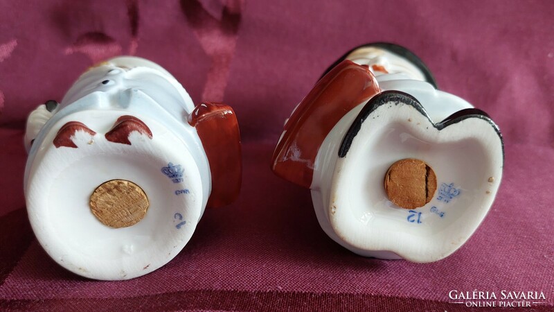 Lippelsdorf gdr porcelain salt shaker, art deco figures in a pair