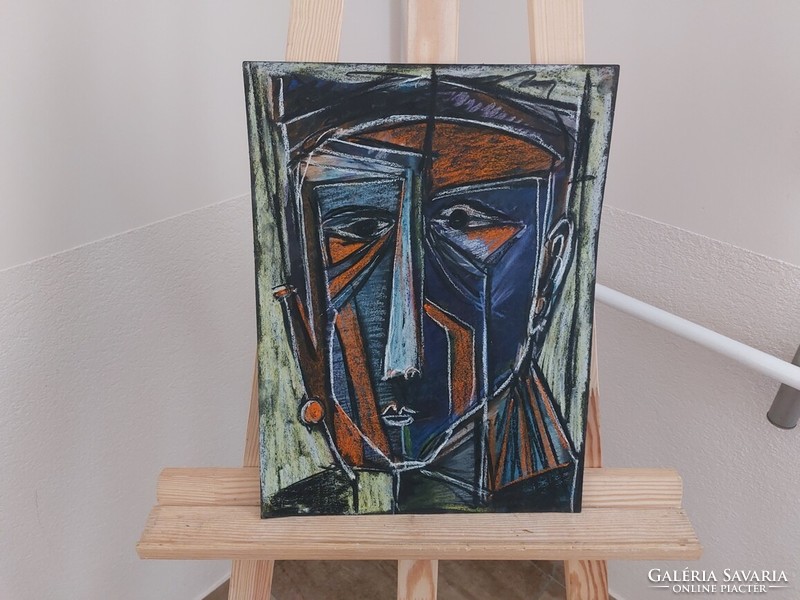 Signed cubist painting 30x40 cm