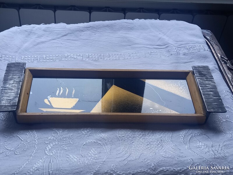 Retro, midcentury, coffee tray, midcentury pressed sauce tray